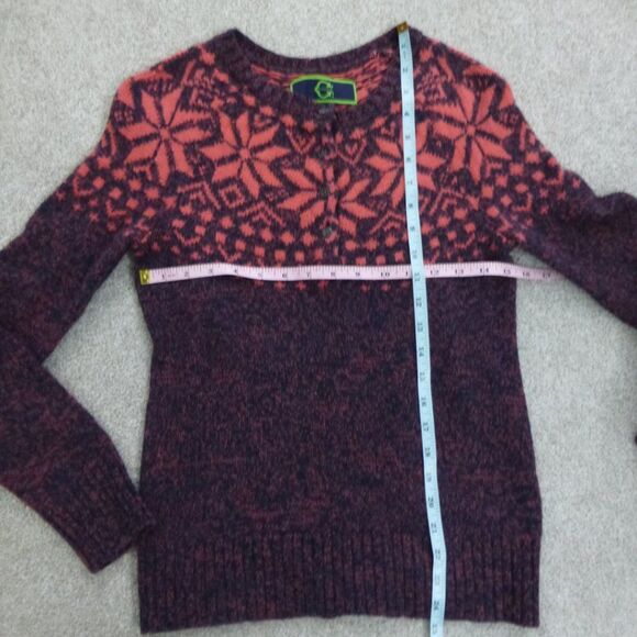 C Wonder Wool Blend Pink Floral Sweater - Picture 8 of 11